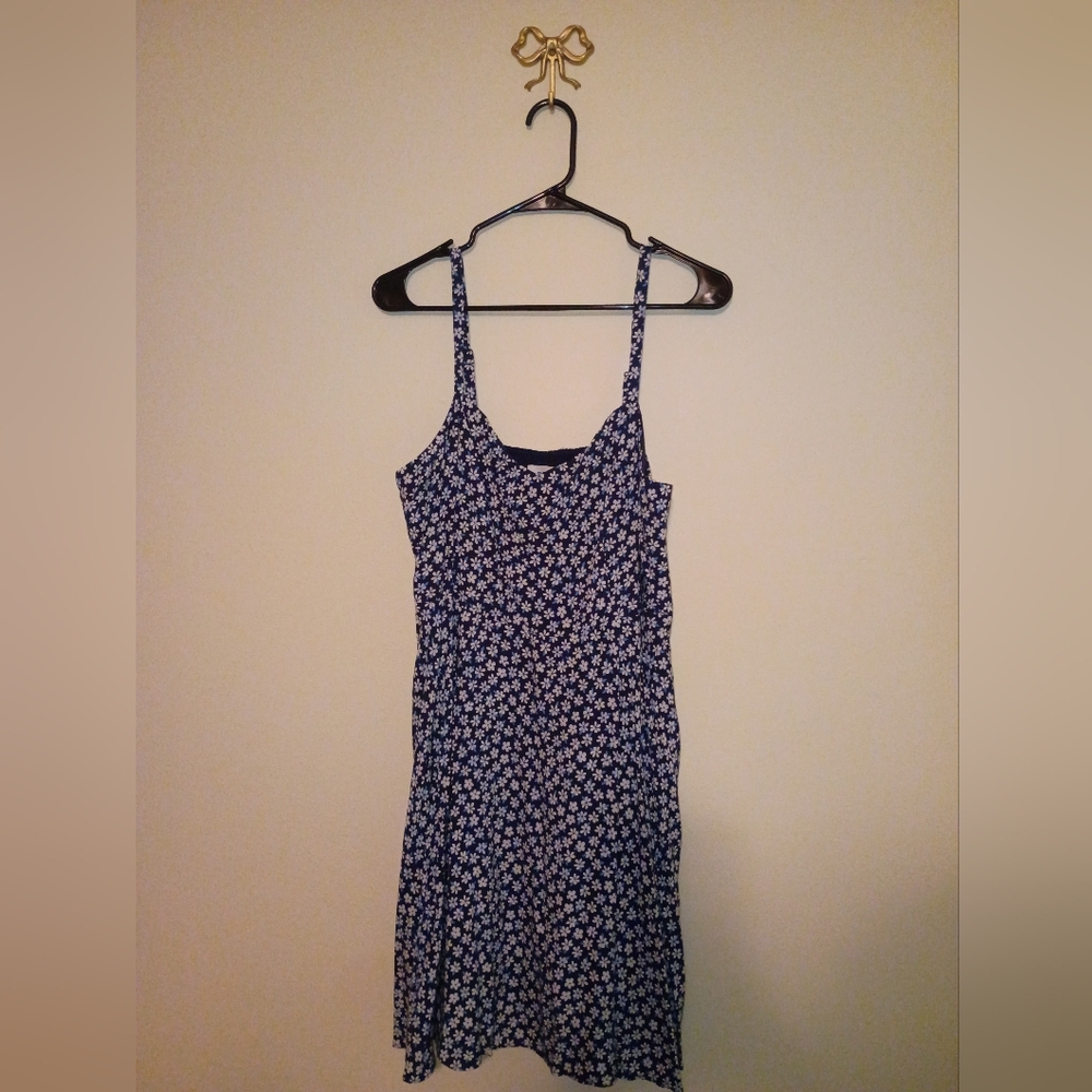 Old Navy Navy Blue Floral Mini Dress